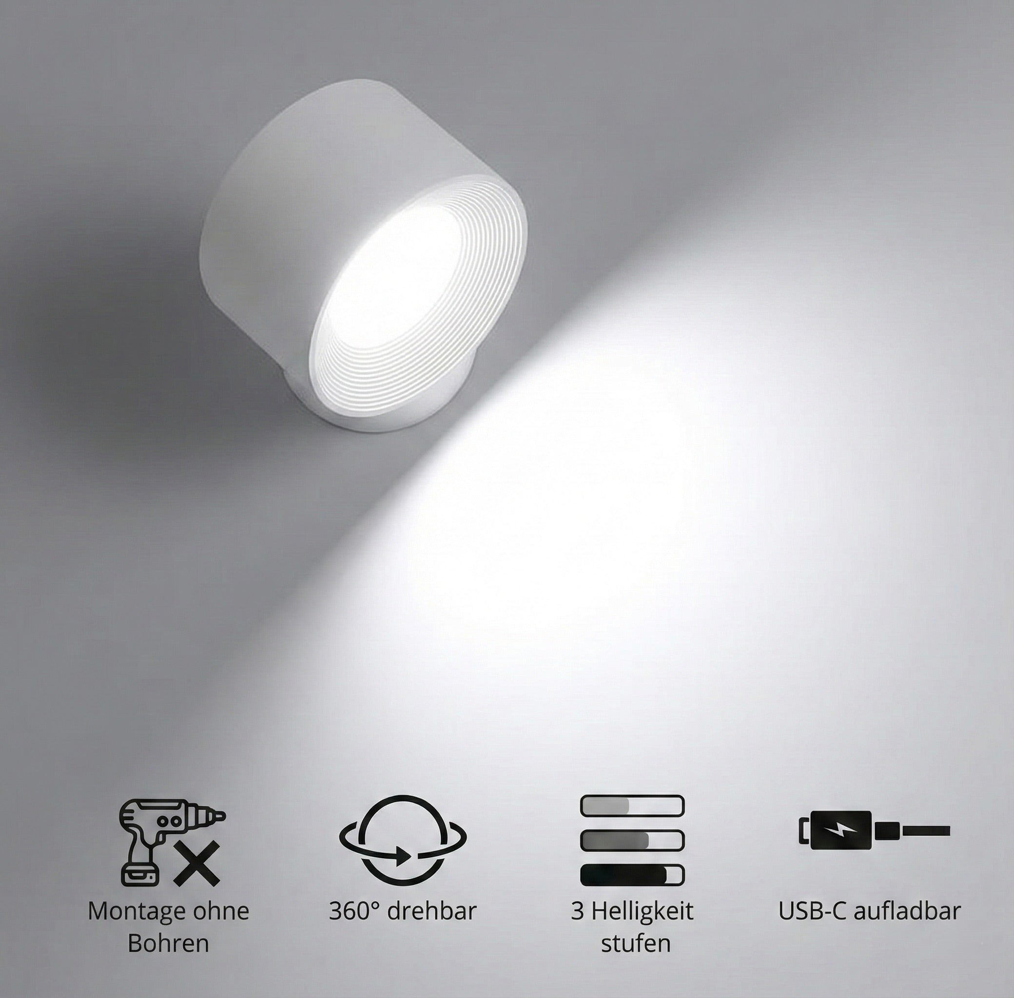 360° Akku-Wandleuchte